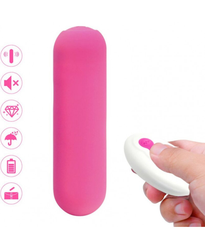 ARMONY - SPLASH JOIE VIBRATOR BULLET SILIKONINIS NUOTOLINIO VALDYMAS 10 VIBRATIONS 75 X 19 CM RAUŽINĖ