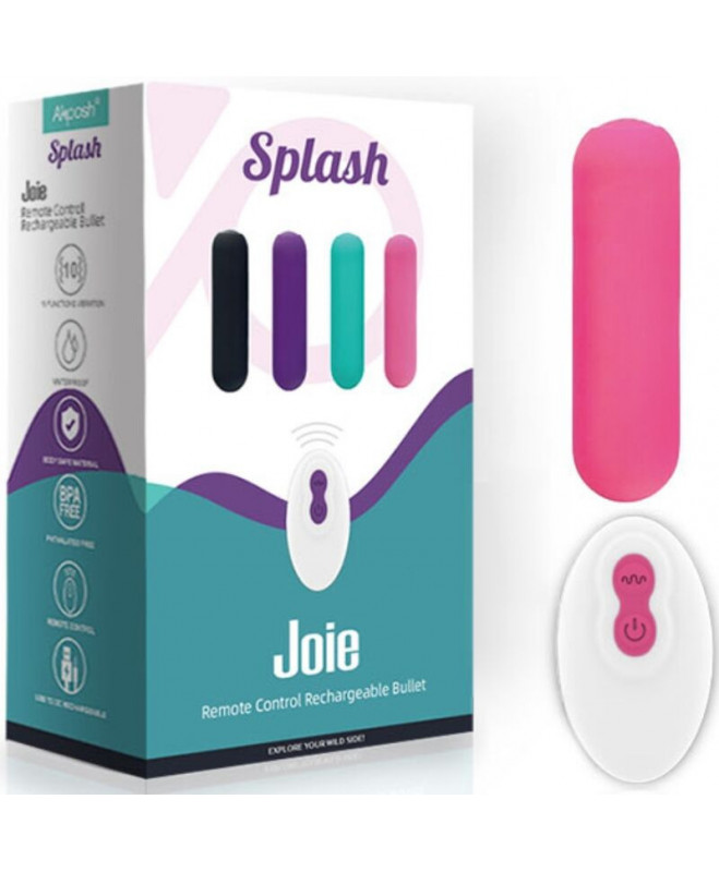 ARMONY - SPLASH JOIE VIBRATOR BULLET SILIKONINIS NUOTOLINIO VALDYMAS 10 VIBRATIONS 75 X 19 CM RAUŽINĖ 5