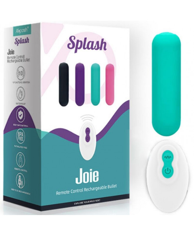 ARMONY - SPLASH JOIE VIBRATOR BULLET SILIKONINIS NUOTOLINIO VALDYMAS 10 VIBRATIONS 75 X 19 CM ŽALIA 5