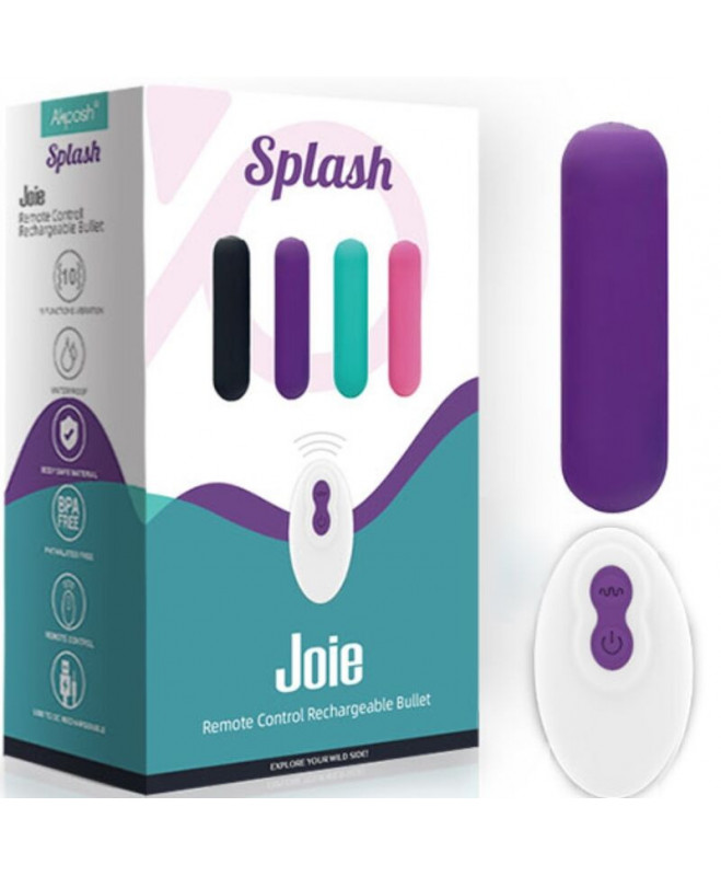 ARMONY - SPLASH JOIE VIBRATOR BULLET SILIKONINIS NUOTOLINIO VALDYMAS 10 VIBRATIONS 75 X 19 CM PURPURINE 6