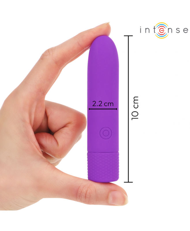 INTENSE – SYMONE USB ĮKRAUJAMAS VIBRATINGAS BULLET 8 VIBRATIONS PURPLE 10 X 2,2 CM 5
