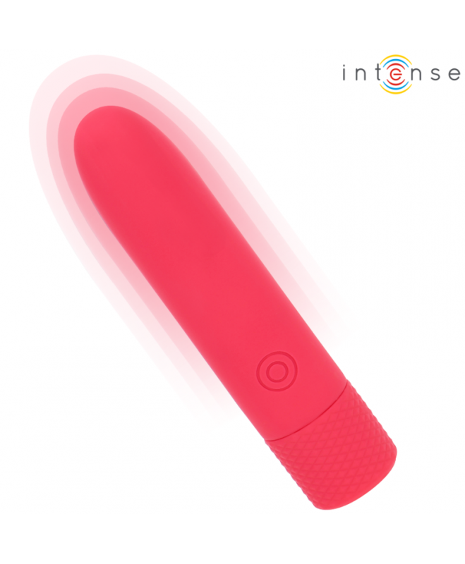 INTENSE – SYMONE USB ĮKRAUJAMAS VIBRATINGAS BULLET 8 VIBRATIONS RED 10 X 2,2 CM 3