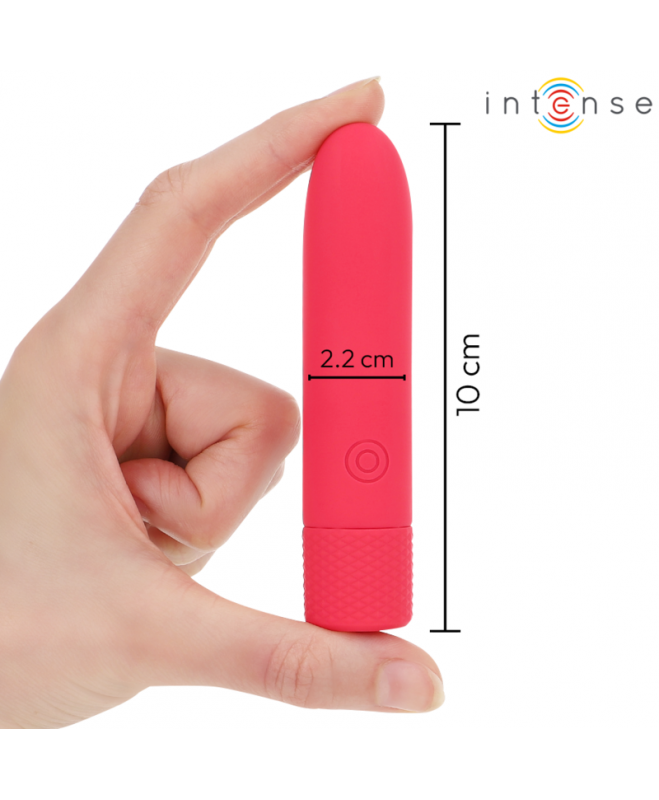 INTENSE – SYMONE USB ĮKRAUJAMAS VIBRATINGAS BULLET 8 VIBRATIONS RED 10 X 2,2 CM 5