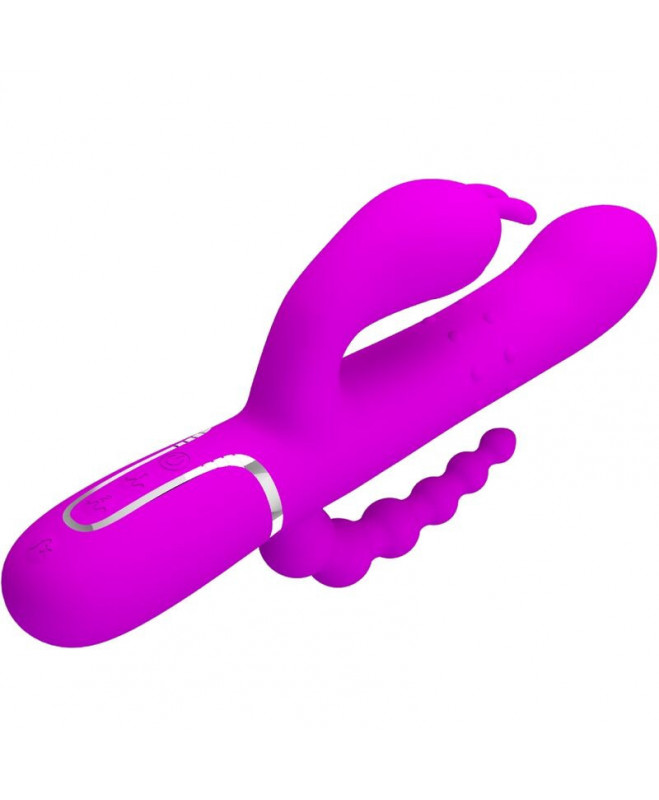 PRETTY LOVE – CAMMY TRIVYBĖS VIBRATORIAUS DAUGIAFUNKCIJA 4 viename rožinė 4