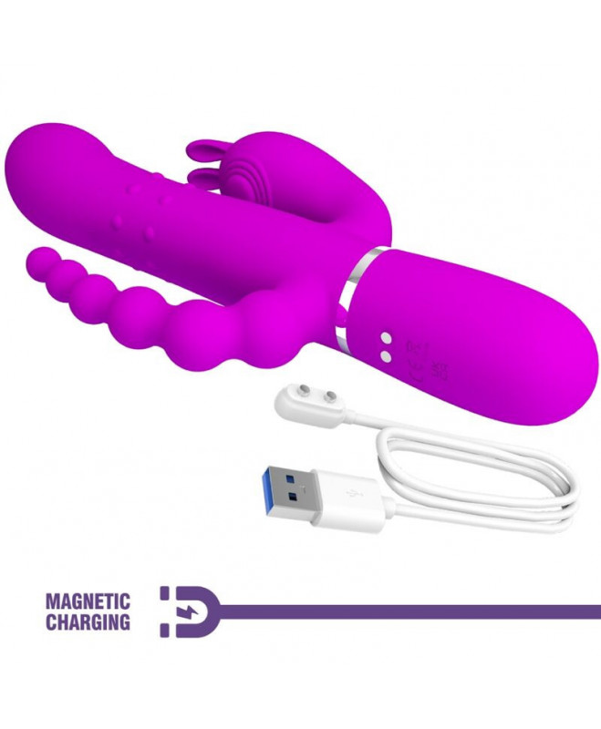 PRETTY LOVE – CAMMY TRIVYBĖS VIBRATORIAUS DAUGIAFUNKCIJA 4 viename rožinė 7