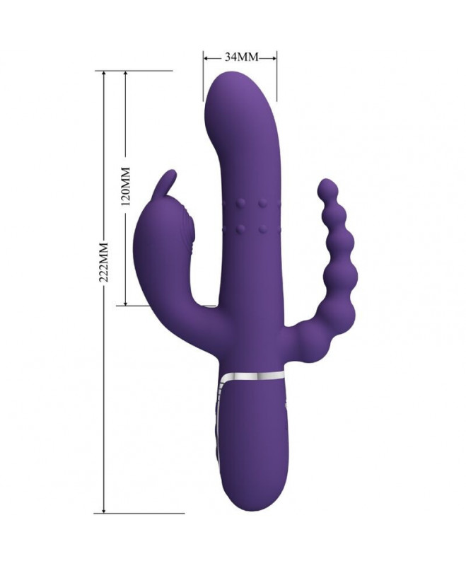 PRETTY LOVE – DAUGIAFUNKCINIS CAMMY TRIJŲ VIBRATORIAUS 4 viename PURPURINE 7