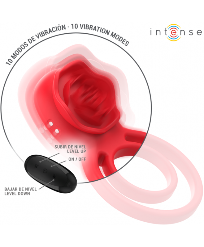 INTENSE – GAIL STIMULATOR ROSE 10 VIBRATIONS RED NUOTOLINIO VALDYMAS 2