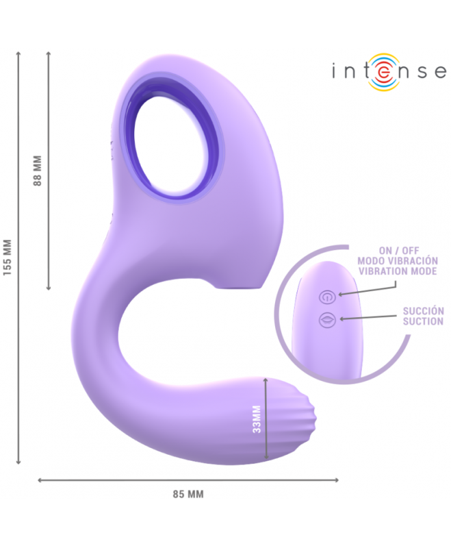 INTENSE - BAXTER VIBRATOR & STIMULATOR VIOLETNIS NUOTOLINIO VALDYMAS 2
