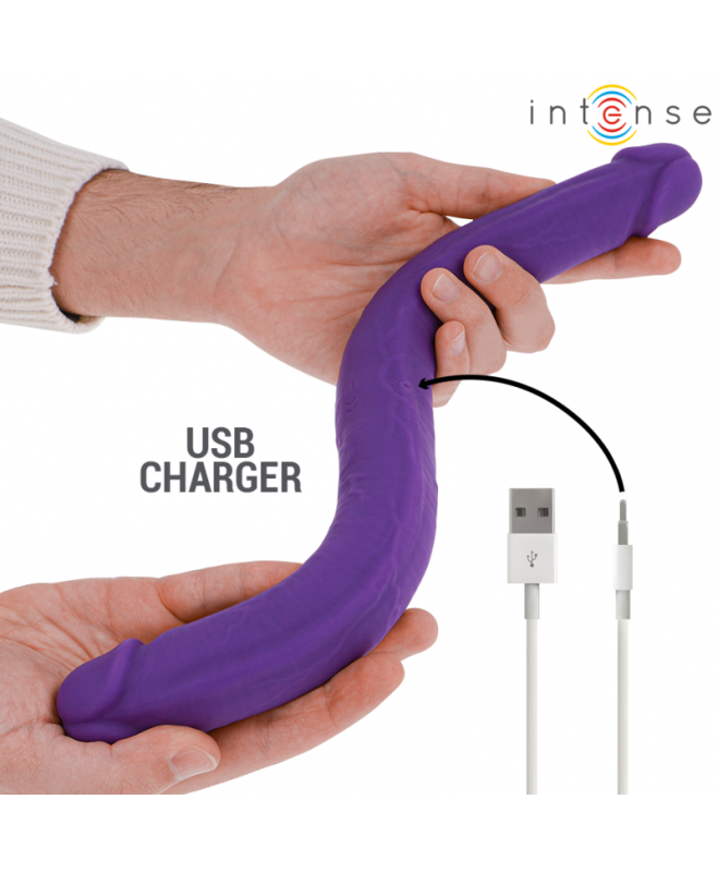 INTENSE – GUNTER DILDO DVIGUBAS VIBRATORIAUS 40 CM PURPURINIS NUOTOLINIO VALDYMAS 3