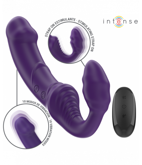 INTENSE - JILL DOUBLE VIBRATOR 20 CM PURPLE REMOTE CONTROL