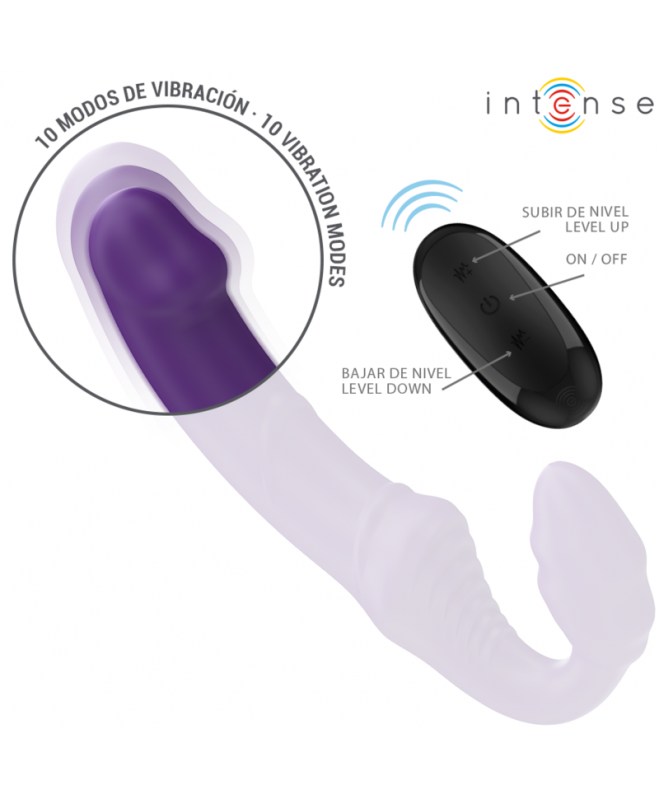 INTENSE – JILL DOUBLE VIBRATOR 20 CM PURPURINIS NUOTOLINIO VALDYMAS 4