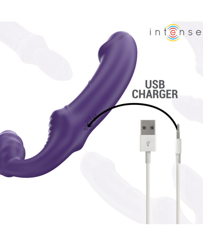 INTENSE – JILL DOUBLE VIBRATOR 20 CM PURPURINIS NUOTOLINIO VALDYMAS 6