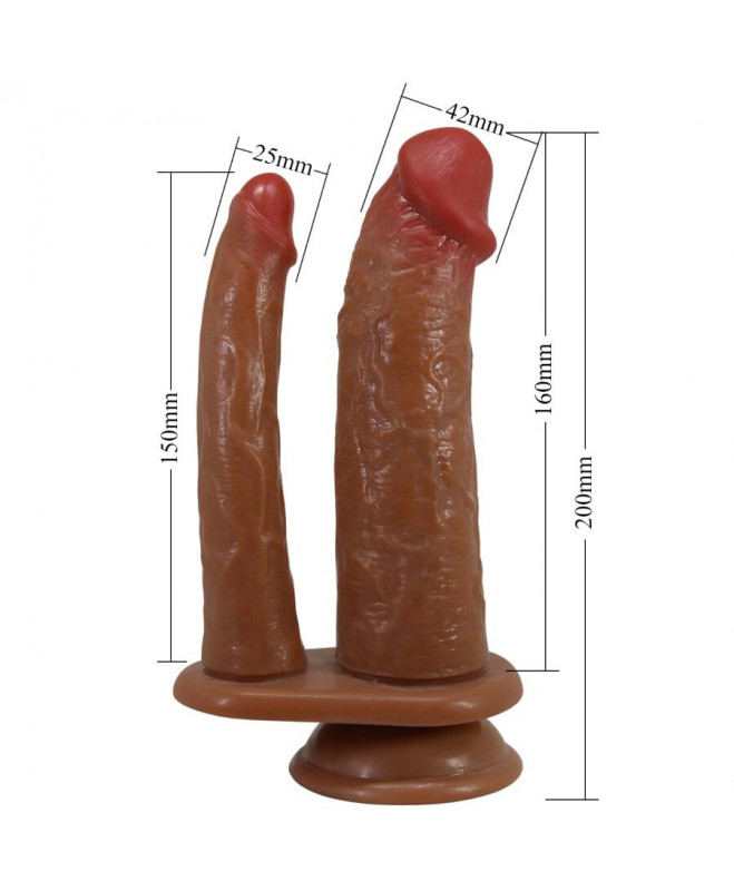 Gana meilė - Hulbertas dvigubas realus dildo su vibracijos mulato 7