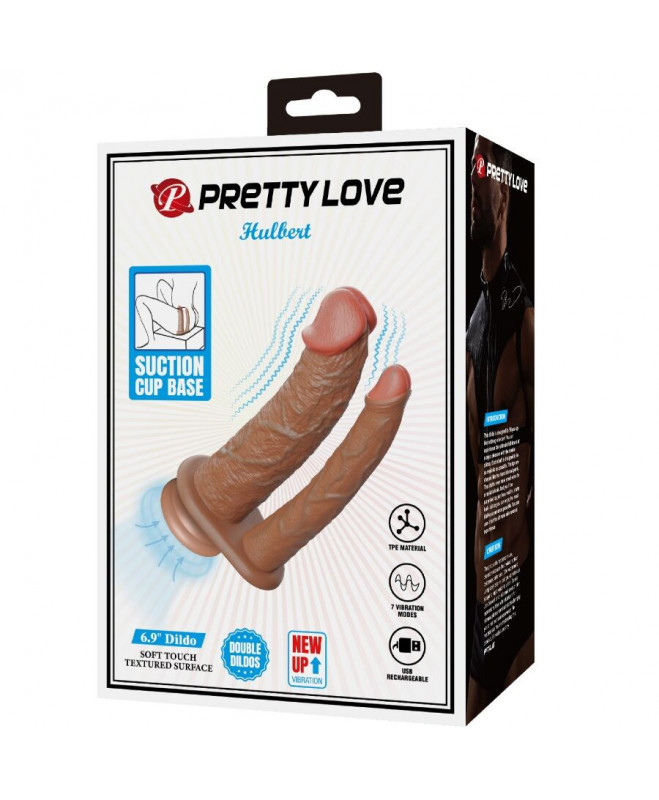 Gana meilė - Hulbertas dvigubas realus dildo su vibracijos mulato 8