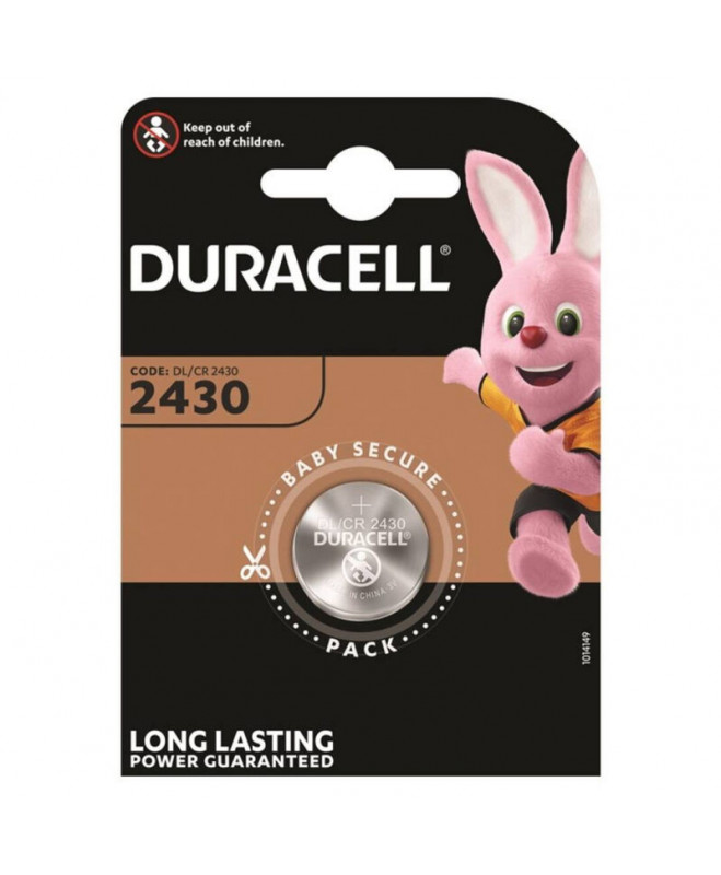 DURACELL BUTTON BATTERY LITIO CR2430 3V 1 Vnt