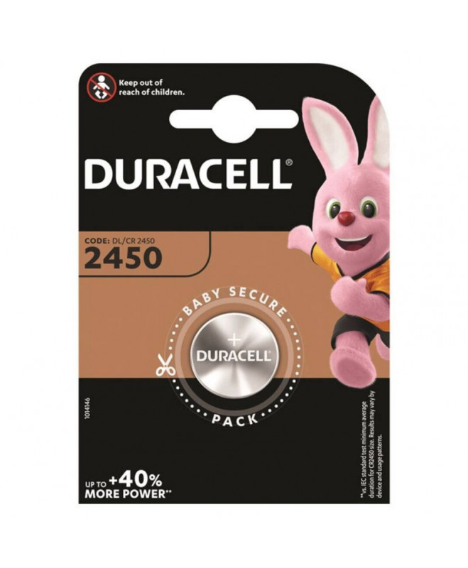 DURACELL BUTTON BATTERY LITIO CR2450 3V 1 Vnt DURACELL BUTTON BATTERY LITIO CR2450 3V 1 Vnt