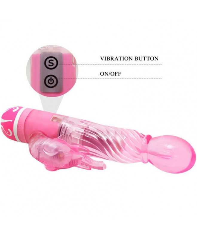 BAILE VIBRATORS DAUGIAI GREIČIUS VIBRATORIAUS SU CLIT STIMULIATORIU ROŽINIS 8