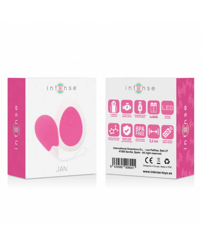 INTENSE JAN VIBRATING EGG REMOTE DEEP PINK 7