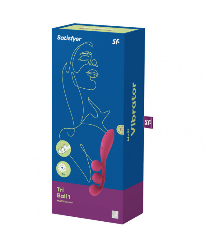 SATISFYER TRI BALL 1 MULTI VIBRATOR - RAUDONA 4