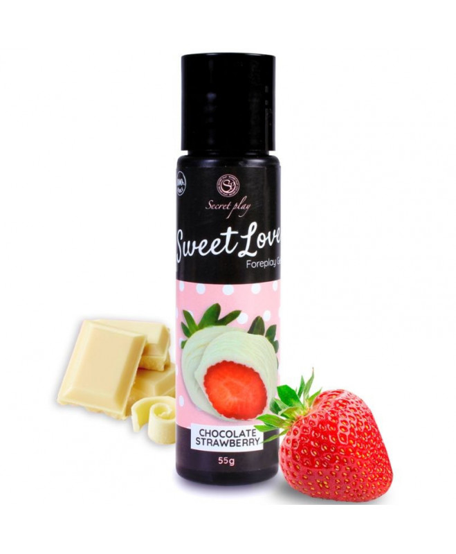 SECRETPLAY GEL SWEET LOVE braškių ir baltojo šokolado, 60 ml