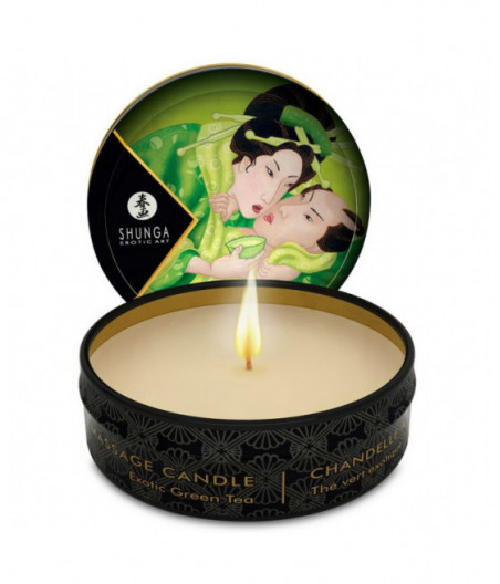 SHUNGA MINI CARESS BY CANDELIGHT MASSAGE CANDLE T GREEN 30 ML