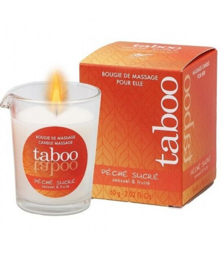 TABOO CANDLE MASSAGE WOMAN PECHE SUCRE SMELL NECTARINE 60 G