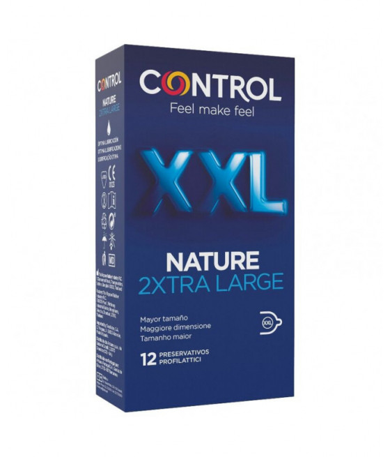 CONTROL NATURE 2XTRA LARGE XXL prezervatyvai - 12 VIENETŲ