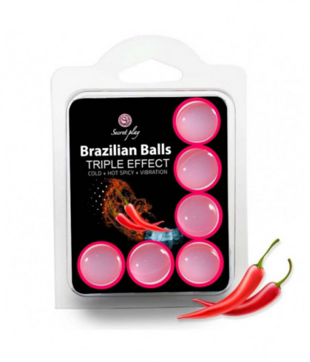 SECRETPLAY SET 6 BRAZILIAN BALLS TRIPLE EFFECT