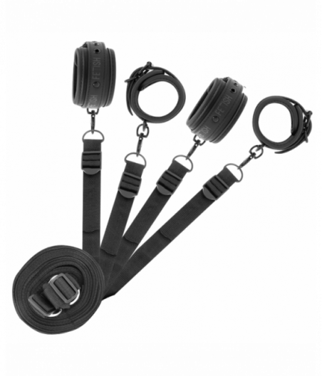 FETISH SUBMISSIVE SET OF HANDCUFFS AND TIES WITH NOPRENE LINING