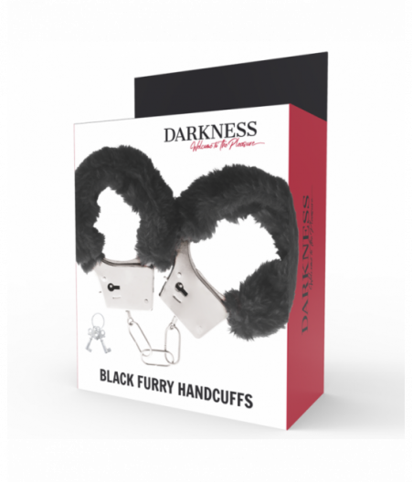 DARKNESS BLACK LINED METAL HANDCUFFS