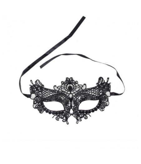 QUEEN LINGERIE BLACK LACE MASK ONE SIZE