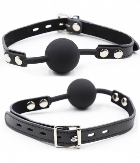 OHMAMA FETISH SILICONE BALL GAG WITH LEATHER BELT