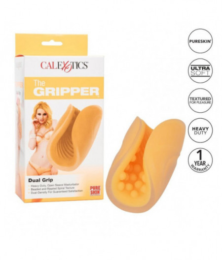 CALEX BEADED GRIP MASTURBATOR - ORANGE