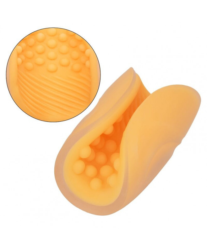 CALEX BEADED GRIP MASTURBATOR - ORANŽINĖ 4