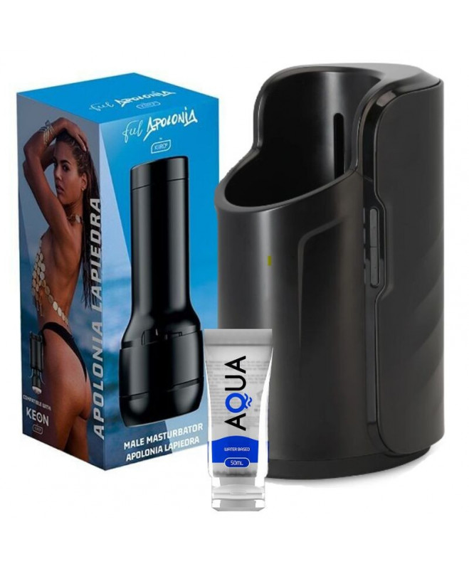 KIIROO KEON + FEEL STROKER APOLONIA LAPIEDRA + AQUA QUALITY LUBE 50 ml