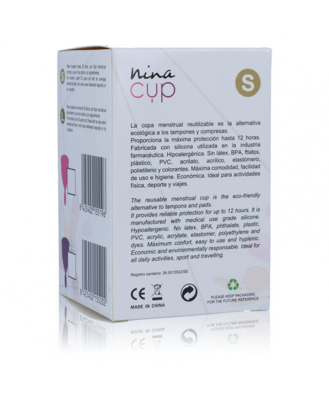 NINA CUP MENSTRUAL TAURĖS DYDIS RAUŽAS S 3