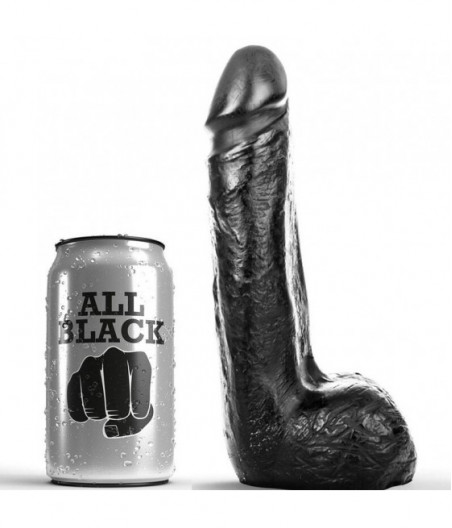 ALL BLACK - SOFT BLACK REALISTIC DILDO 20 CM