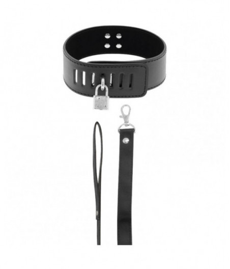 DARKNESS BDSM COLLAR WITH BLACK LOCK