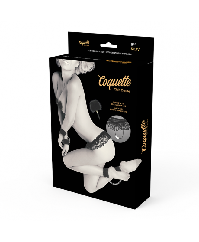 COQUETTE CHIC DESIRE LACE BONDAGE RINKINYS DELUXE BLACK 3