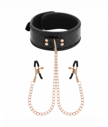 BEGME BLACK EDITION COLLAR WITH NIPPLE CLAMPS WITH NEOPRENE LINING