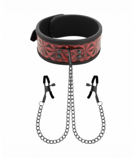 BEGME RED EDITION COLLAR WITH NIPPLE CLAMPS WITH NEOPRENE LINING