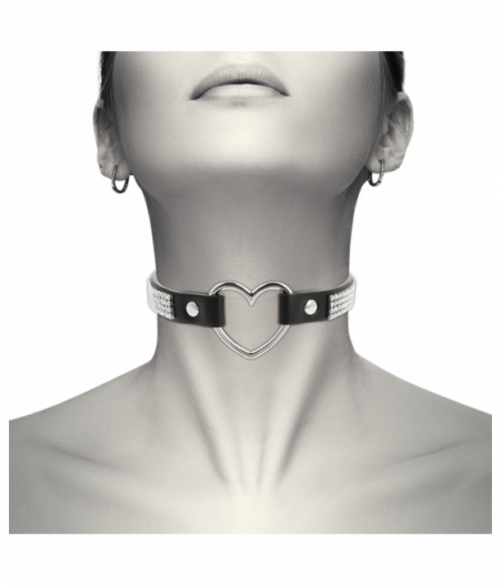 COQUETTE CHIC DESIRE VEGAN LEATHER CHOKER WITH HEART