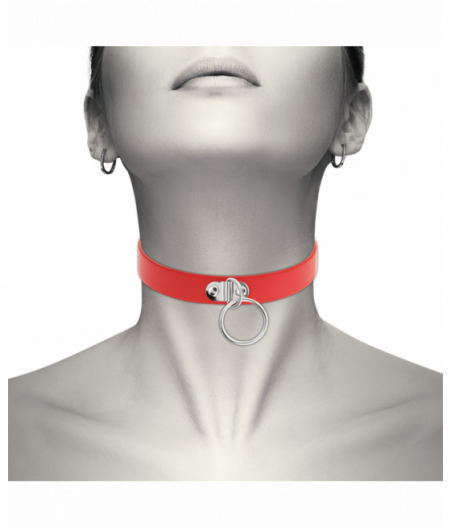 COQUETTE CHIC DESIRE RED VEGAN LEATHER NECKLACE WOMAN FETISH ACCESSORY