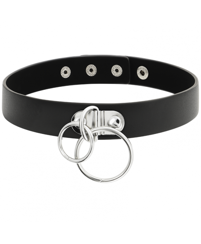 COQUETTE CHIC DESIRE rankų darbo CHOKER VEGAN ODA – DVIGUBAS ŽIEDAS 2