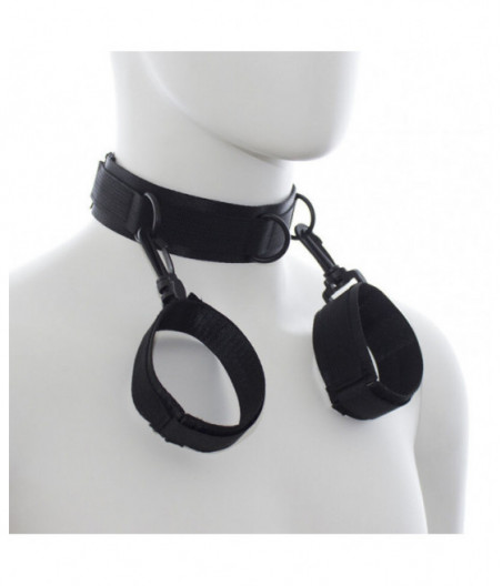 OHMAMA FETISH NYLON HANDCUFFS AND COLLAR