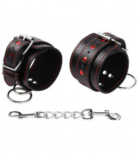 OHMAMA FETISH - HEART INLAID HANDCUFFS