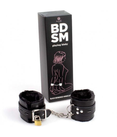 SECRETPLAY BLACK BONDAGE HANDCUFFS BDSM COLLECTION