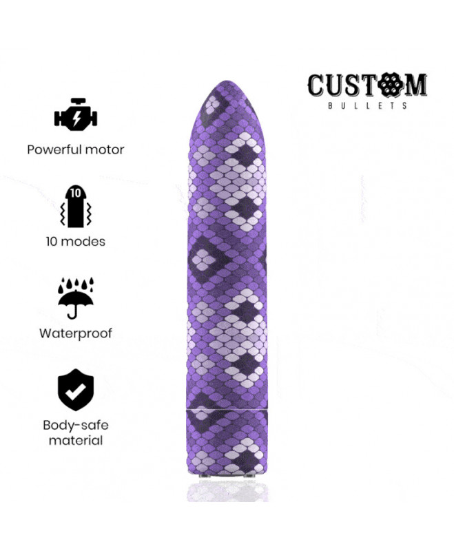 TINKINTI BULLETS ĮKRAUKAMA SNAKE PURPLE MAGNETIC BULLET 10 INTENSITY 7