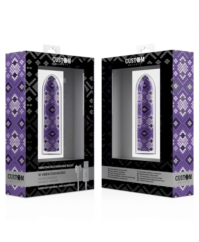 TINKINTI BULLETS ĮKRAUKAMA SNAKE PURPLE MAGNETIC BULLET 10 INTENSITY 5