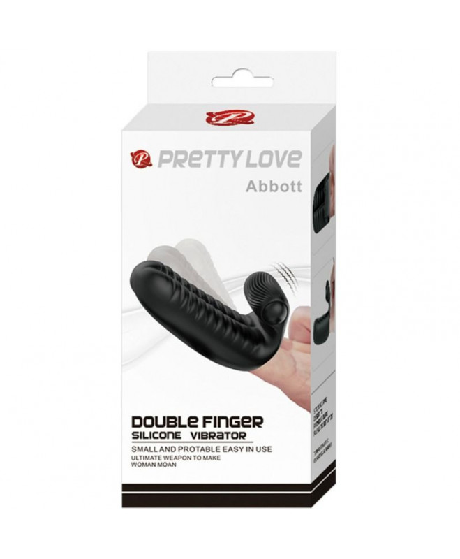 PRETTY LOVE ABBOTT STIMULIAVIMAS DOUBLE FINGER BLACK 6